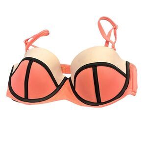 Victoria's Secret the flirt Bandeau Bikini Top 34DD Multicolor‎ Colorblock